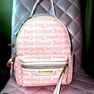 Pink juicy couture backpack purse with gold hardware
